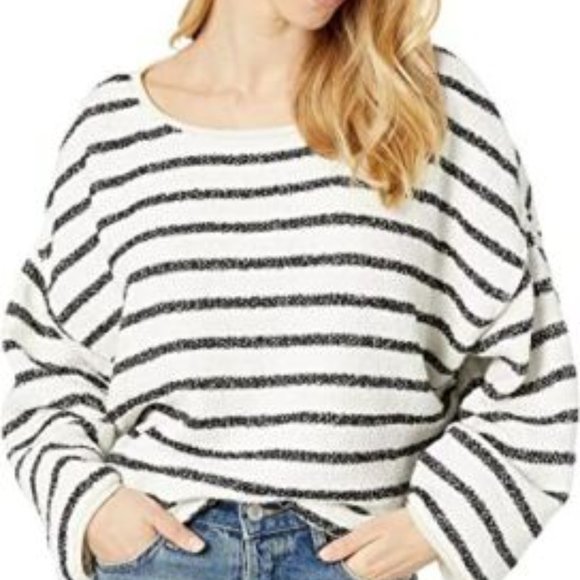 Free People Sweaters - Free People Bardot Sweater Black/White Combo Size XS